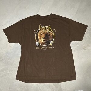 Vintage Jesus The Lion Of Judah T-Shirt Size 2XL 2005 Christianity Religion  Art
